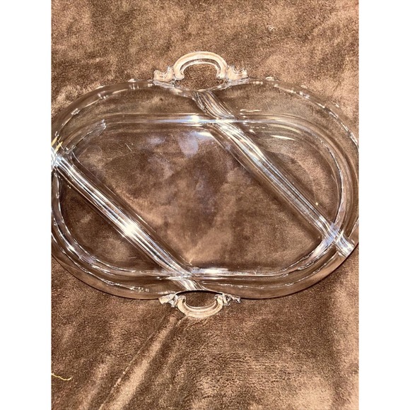Fostoria Century Clear Glass- 11" 3 Part Oval Relish Serving Dish 2630 - Picture 2 of 5
